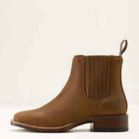 Ariat Women's Booker Chelsea Wide Square Toe Western Boot in Distressed Brown