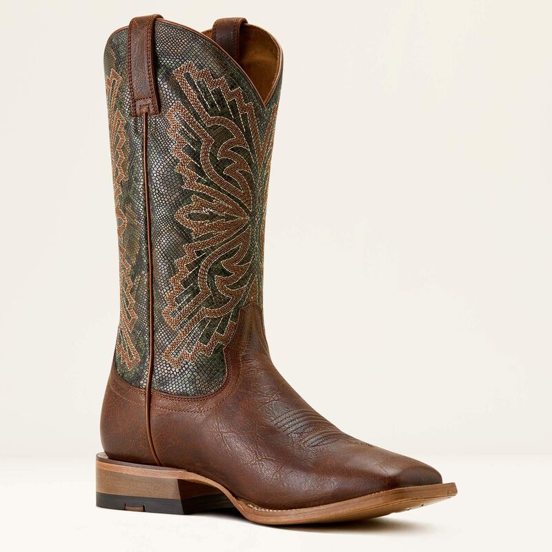 Ariat Men's Sting Snake Print Wide Square Toe Cowboy Boot in Warm Cognac