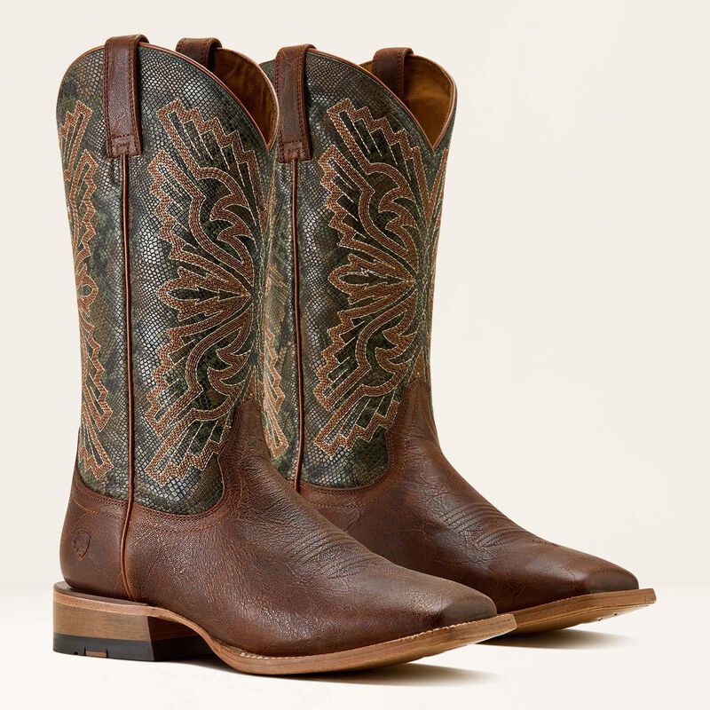 Ariat Men's Sting Snake Print Wide Square Toe Cowboy Boot in Warm Cognac