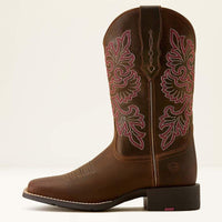 Ariat Women's Round Up StretchFit Wide Square Toe Western Boot in Sassy Brown