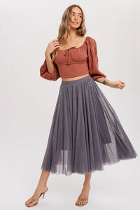 Women's Tulle Midi Skirt (Available in Three Colors)