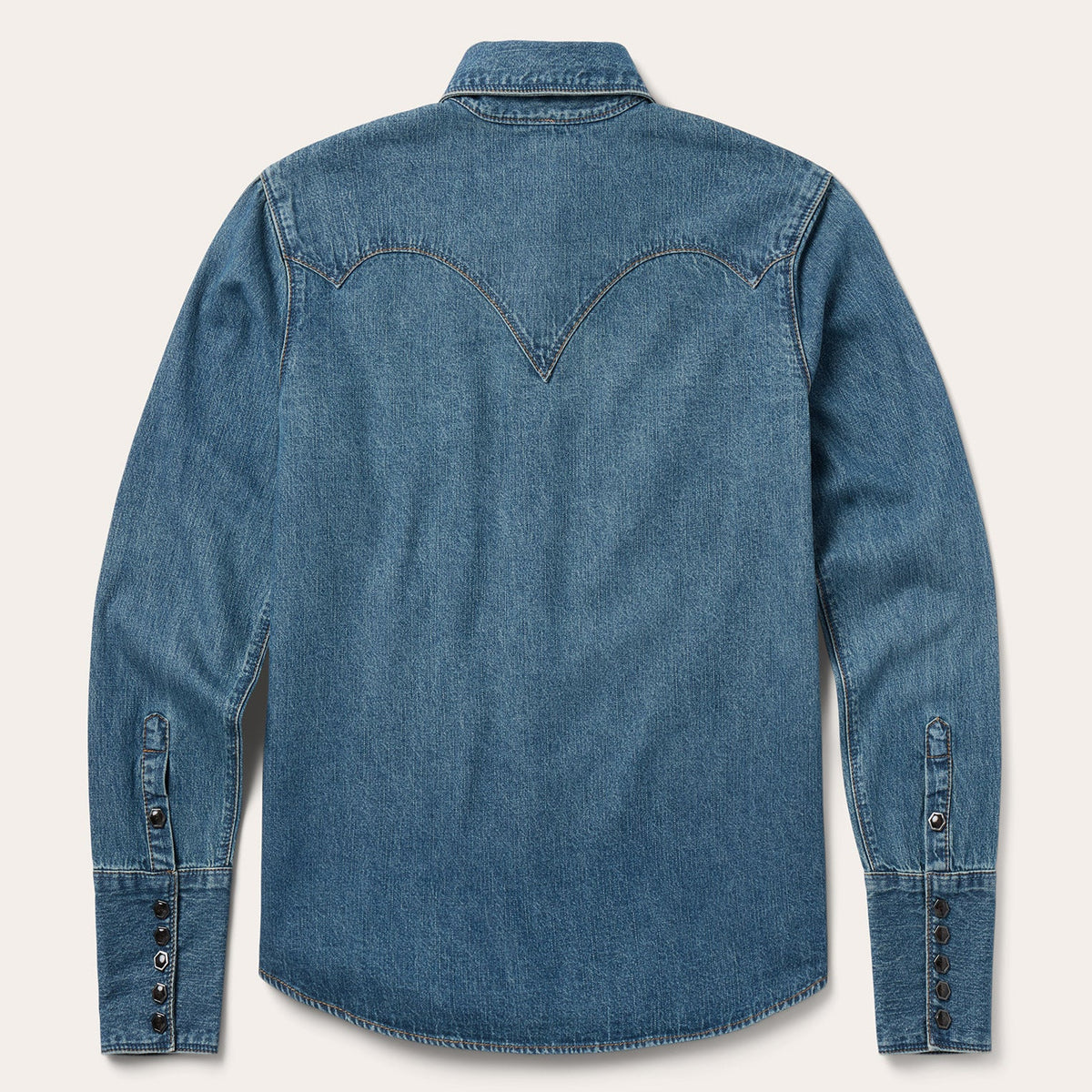 Stetson Women's L/S Chocolate Snap Western Denim Shirt in Medium Wash