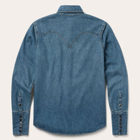 Stetson Women's L/S Chocolate Snap Western Denim Shirt in Medium Wash