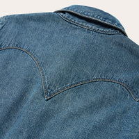 Stetson Women's L/S Chocolate Snap Western Denim Shirt in Medium Wash