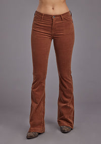 Stetson Women's No. 921 High Rise Corduroy Flare Jean in Brown