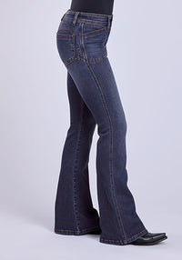 Stetson Women's No. 921 High Rise Western Flare Jean in Medium Wash