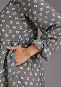 Stetson Women's Horse Pennies Herringbone Mini Dress in Grey