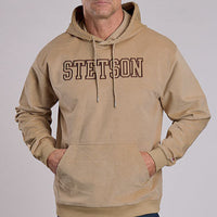 Stetson Unisex Embroidered Block Letter Hoodie in Khaki