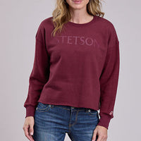 Stetson Women's Crew Neck Sweatshirt in Maroon