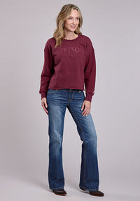 Stetson Women's Crew Neck Sweatshirt in Maroon