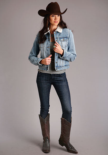 Stetson Women's Sherpa Lined Denim Jacket