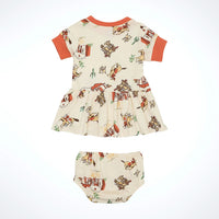 Wrangler Baby & Toddler Girl's Western Print Drop Waist Dress in White