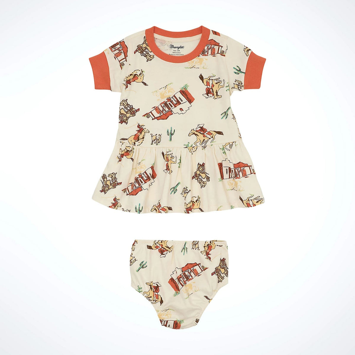 Wrangler Baby & Toddler Girl's Western Print Drop Waist Dress in White