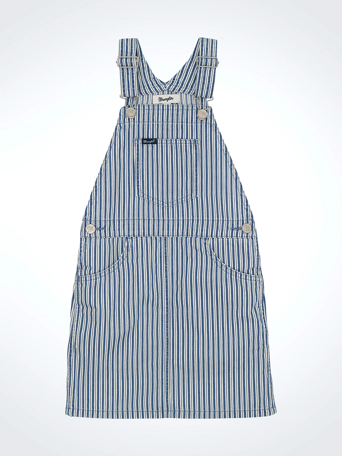 Wrangler Girl's Blue & White Railroad Striped Denim Skirtall