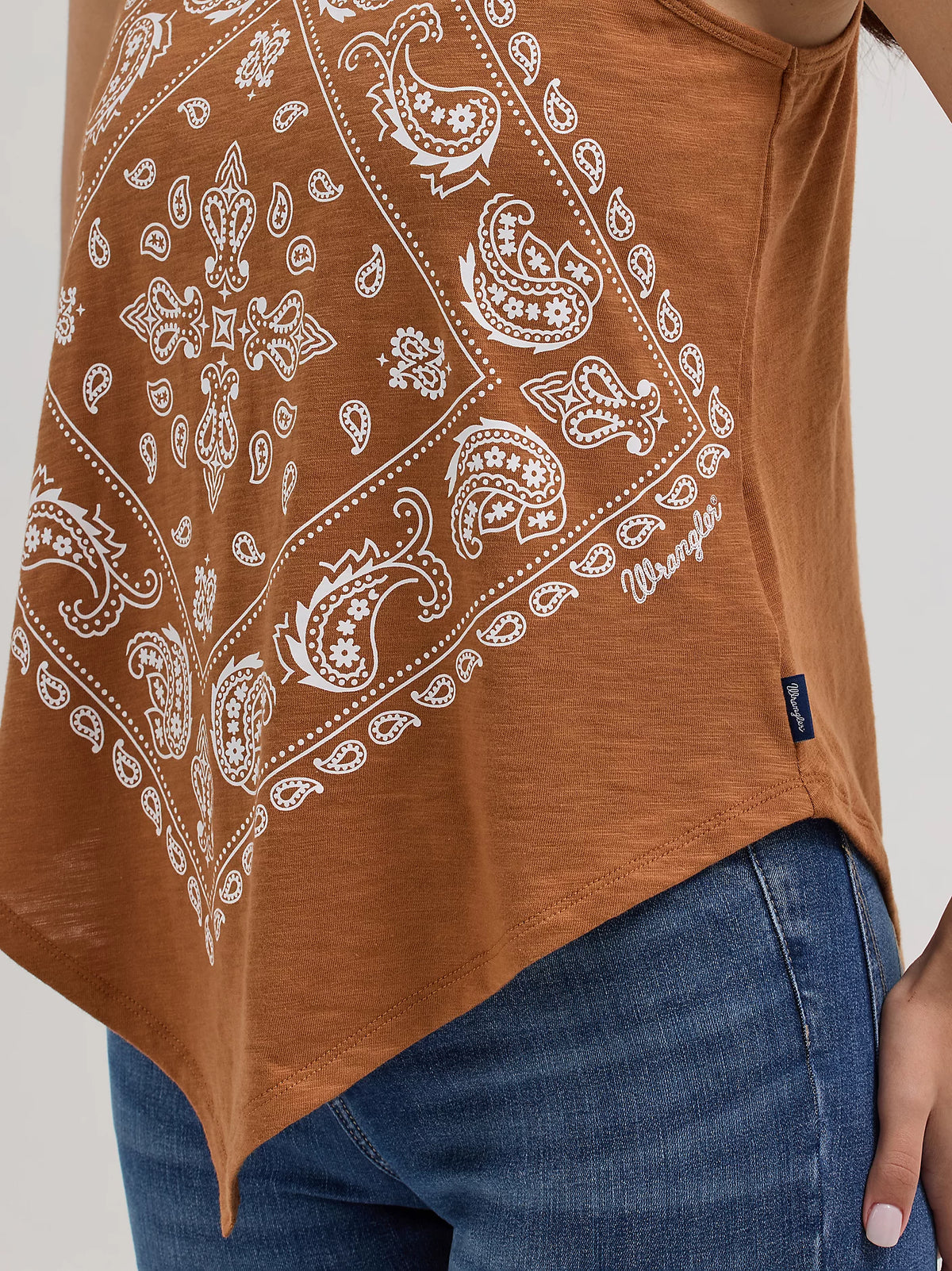 Wrangler Retro Women's Bandana Diamond Front Tank in Sienna Brown