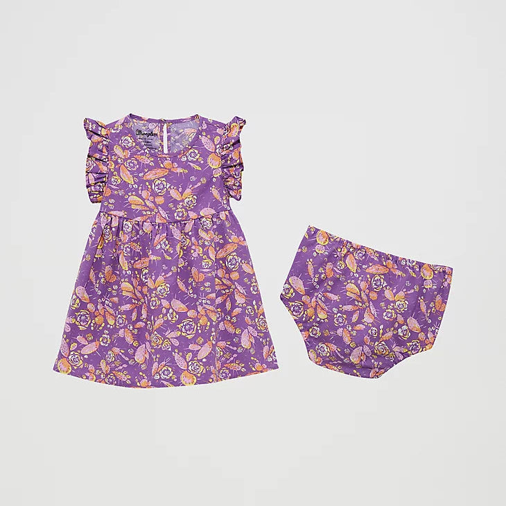 Wrangler Baby & Toddler Girl's Ruffle Sleeve Dress in Purple Cacti