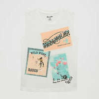 Wrangler Girl's Western Graphic Tank Top in White