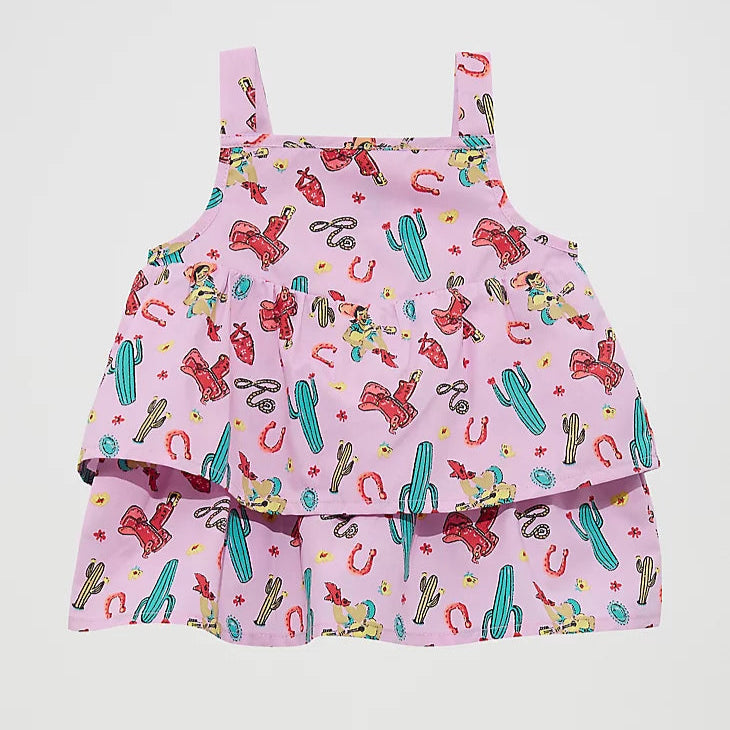 Wrangler Baby & Toddler Girl's Printed Ruffle Tank in Purple Cactus
