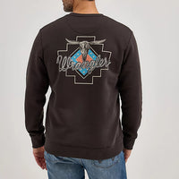 Wrangler Men's L/S Graphic Pullover in Espresso