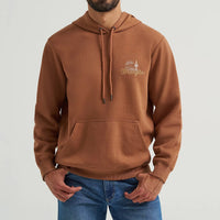 Wrangler Men's Desert Graphic Logo Pullover Hoodie in Rawhide