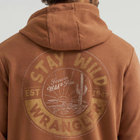 Wrangler Men's Desert Graphic Logo Pullover Hoodie in Rawhide