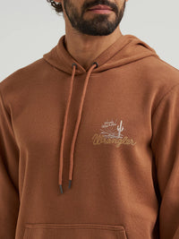 Wrangler Men's Desert Graphic Logo Pullover Hoodie in Rawhide