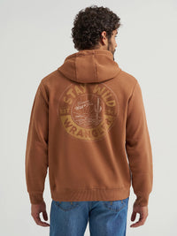 Wrangler Men's Desert Graphic Logo Pullover Hoodie in Rawhide