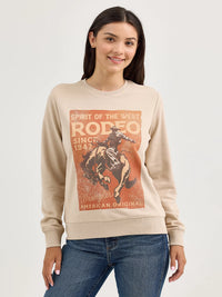 Wrangler Retro Women's Graphic Crew Sweatshirt in Cement