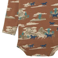 Wrangler Baby Boy's L/S Desert Print Bodysuit in Brown