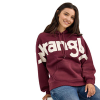 Wrangler Retro Women's Bold Logo Hoodie in Port