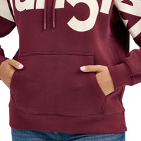 Wrangler Retro Women's Bold Logo Hoodie in Port