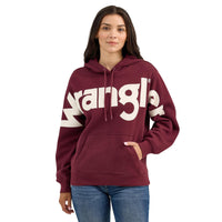 Wrangler Retro Women's Bold Logo Hoodie in Port