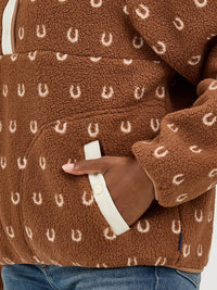 Wrangler Retro Women's Half Snap Sherpa Pullover in Brown