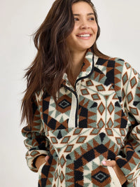 Wrangler Retro Women's Half Snap Sherpa Pullover in Green