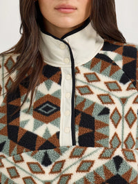 Wrangler Retro Women's Half Snap Sherpa Pullover in Green