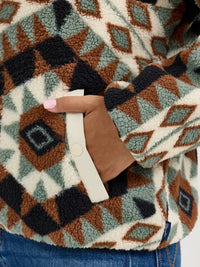 Wrangler Retro Women's Half Snap Sherpa Pullover in Green