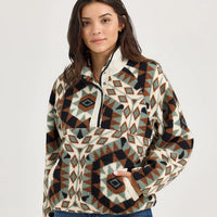 Wrangler Retro Women's Half Snap Sherpa Pullover in Green