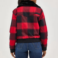 Wrangler Retro Women's Lined Bomber in Red Buffalo