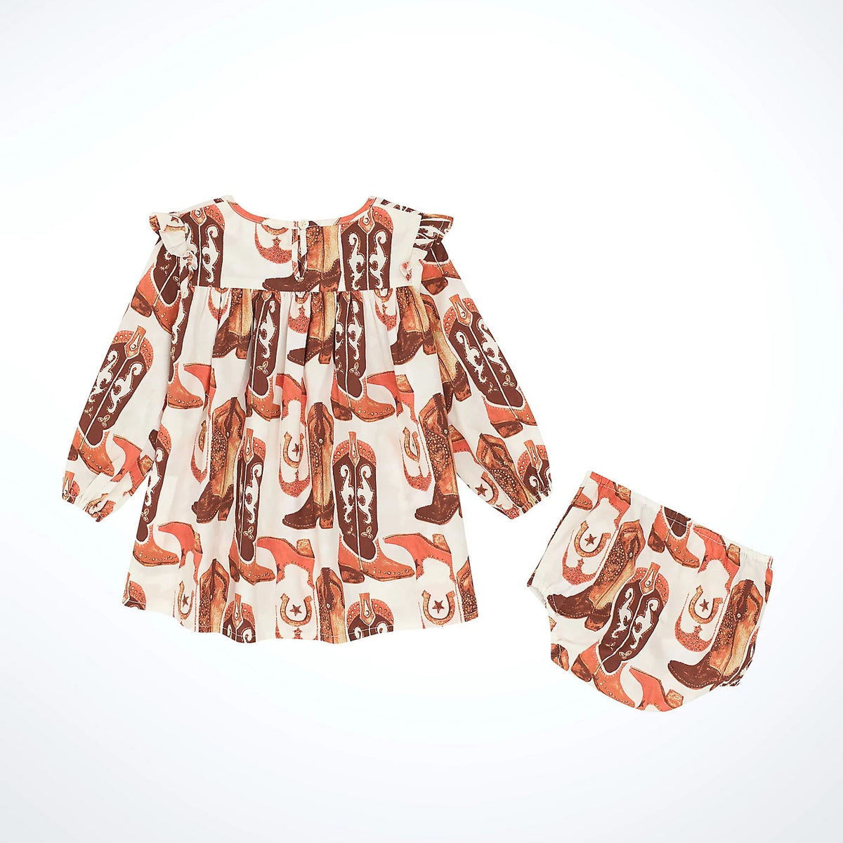 Wrangler Baby & Toddler Girl's L/S Western Boot Print Trapeze Dress in Pink