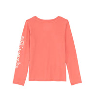Wrangler Girl's L/S Western Yeehaw Graphic in Coral