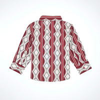 Wrangler Baby & Toddler Boy's L/S  Checotah Snap Shirt in Burgundy Shadow