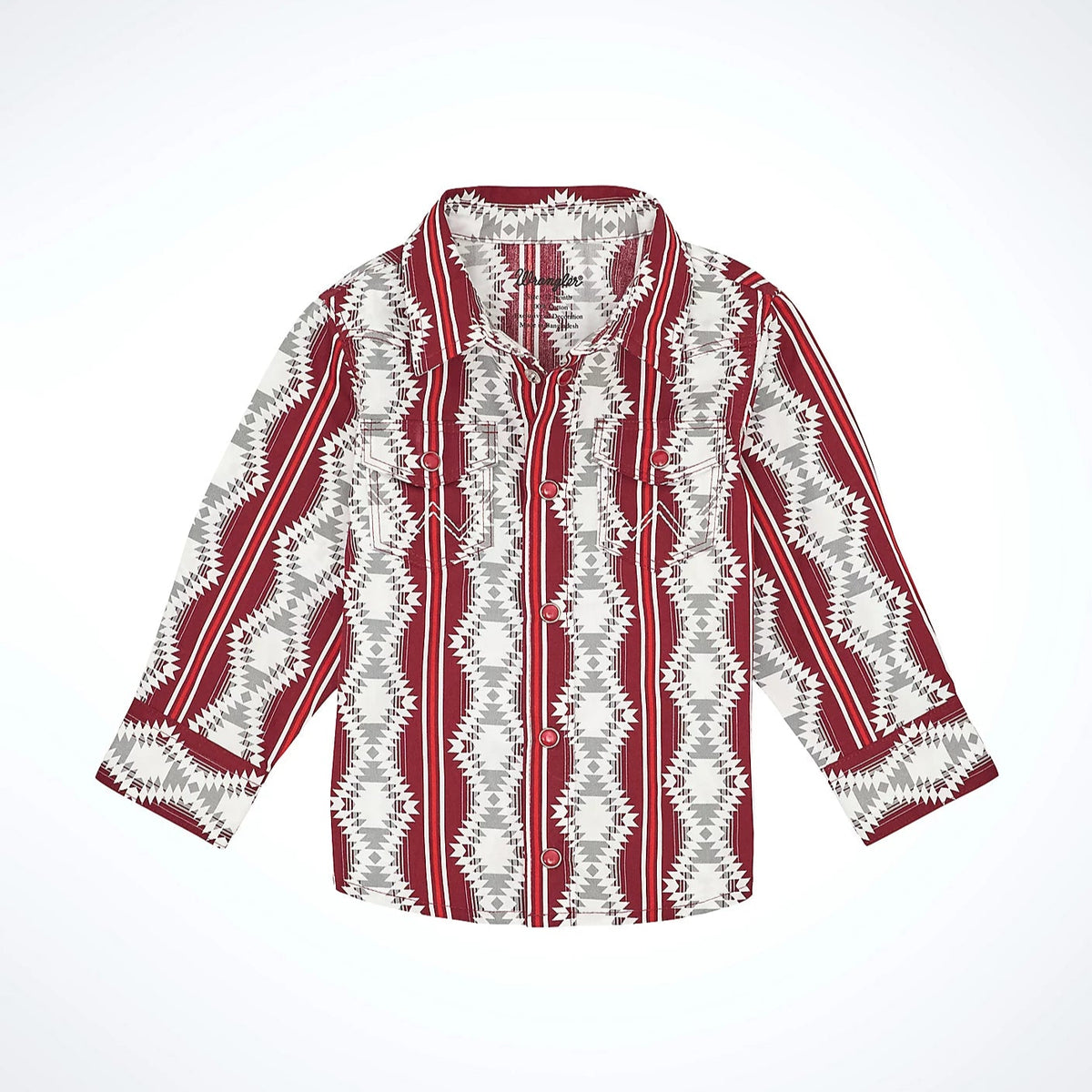 Wrangler Baby & Toddler Boy's L/S  Checotah Snap Shirt in Burgundy Shadow