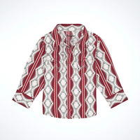 Wrangler Baby & Toddler Boy's L/S  Checotah Snap Shirt in Burgundy Shadow