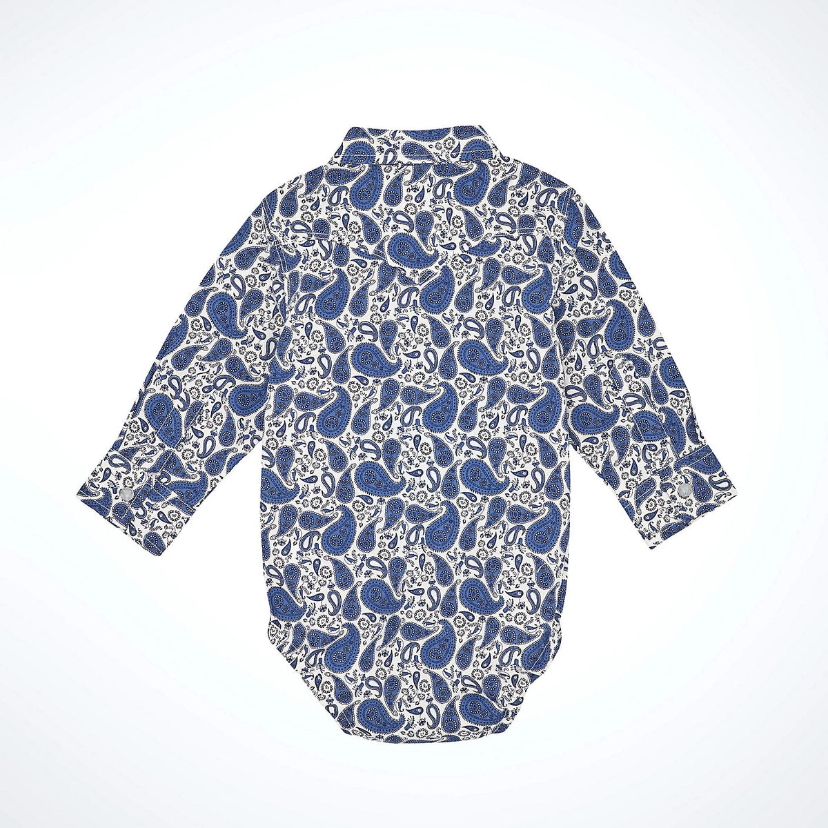 Wrangler Baby Boy's L/S Western Snap Bodysuit in Atlantic Paisley
