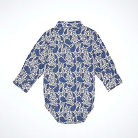 Wrangler Baby Boy's L/S Western Snap Bodysuit in Atlantic Paisley