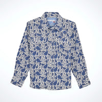 Wrangler Boy's 20X Advanced Comfort L/S Western Snap Shirt in Atlantic Paisley