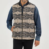 Wrangler Men's Sherpa Lined Jacquard Vest in Raven