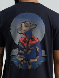 Wrangler Men's S/S Cowboy Back Graphic T-Shirt in Dark Navy