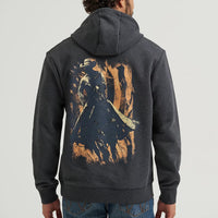 Wrangler Men's Cowboy Graphic Pullover Hoodie in Dark Cowboy