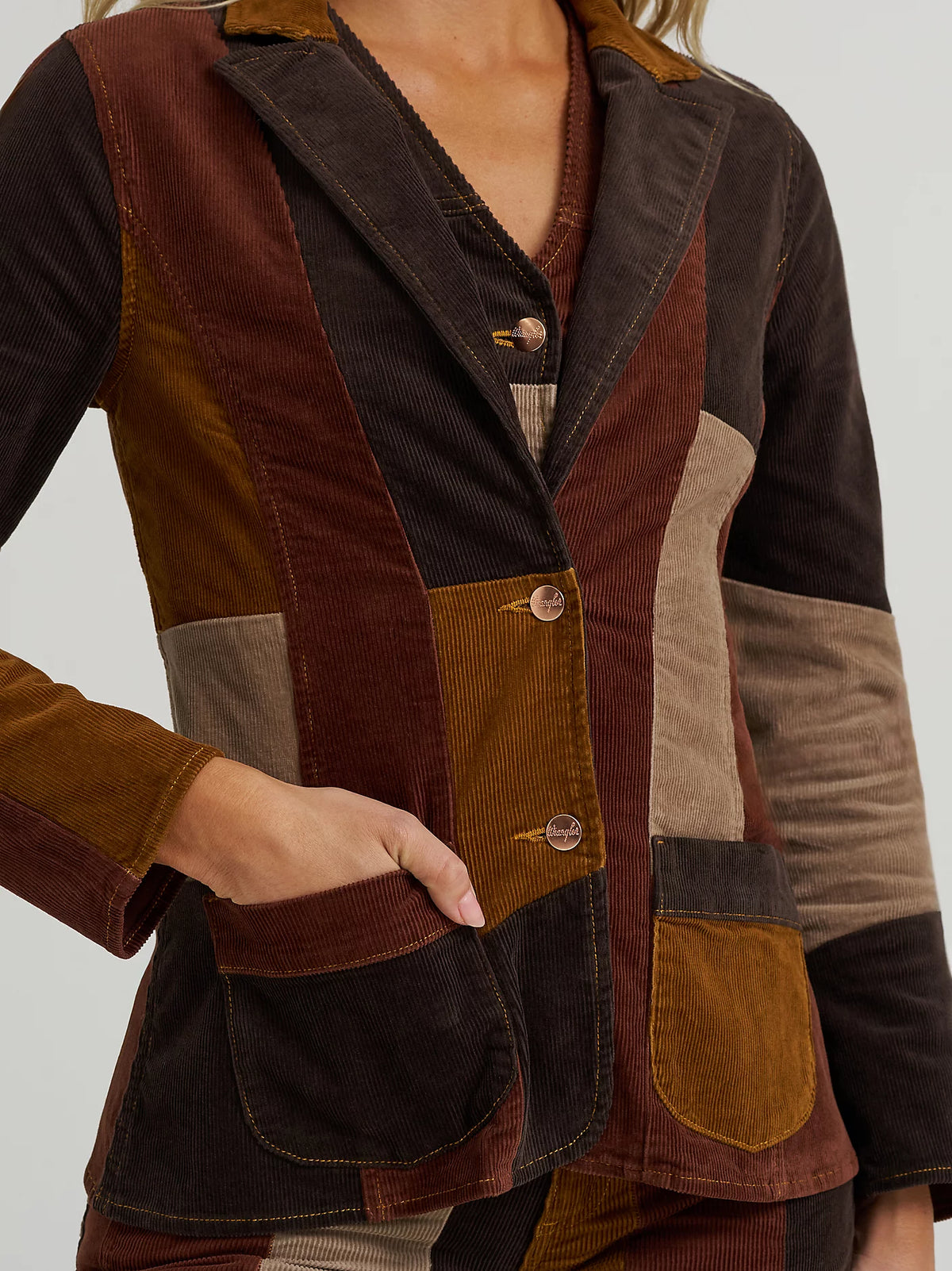 Wrangler X Lainey Wilson Patchwork Corduroy Blazer